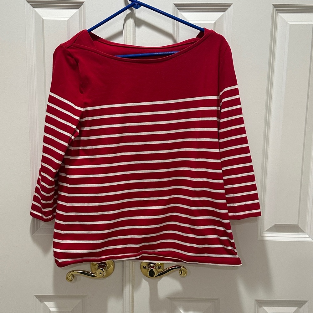 A New Day Red and White Striped Top